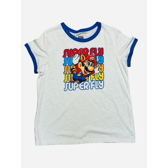 Mario Retro Tee “Super Fly” Shirt - Women’s Large - Picture 1 of 6